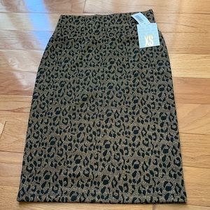 LuLaRoe Leopard Print Pencil Skirt - Black and Brown